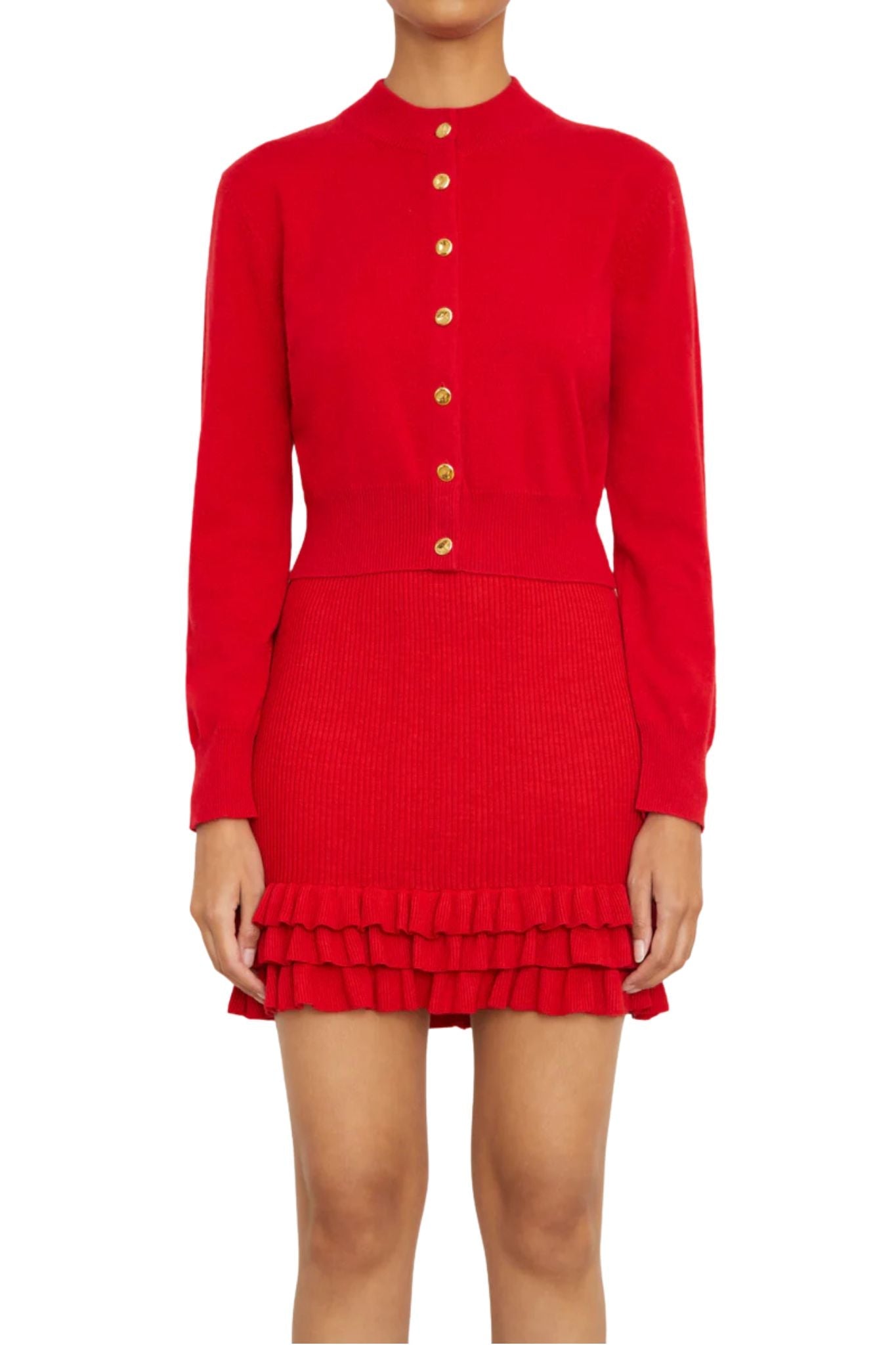 Brandon Maxwell The Aubrey Shrunken Cardigan - Vermillion