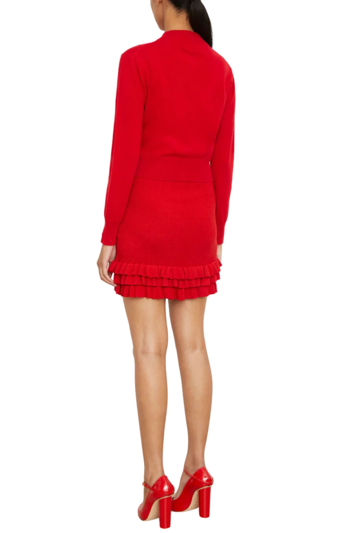 Brandon Maxwell The Aubrey Shrunken Cardigan - Vermillion