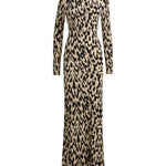 Brandon Maxwell The Camille Hand Printed Cashmere Turtleneck Dress - Vermillion