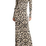 Brandon Maxwell The Camille Hand Printed Cashmere Turtleneck Dress - Vermillion