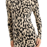 Brandon Maxwell The Camille Hand Printed Cashmere Turtleneck Dress - Vermillion