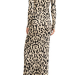 Brandon Maxwell The Camille Hand Printed Cashmere Turtleneck Dress - Vermillion