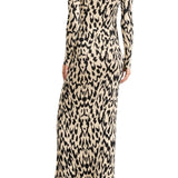 Brandon Maxwell The Camille Hand Printed Cashmere Turtleneck Dress - Vermillion