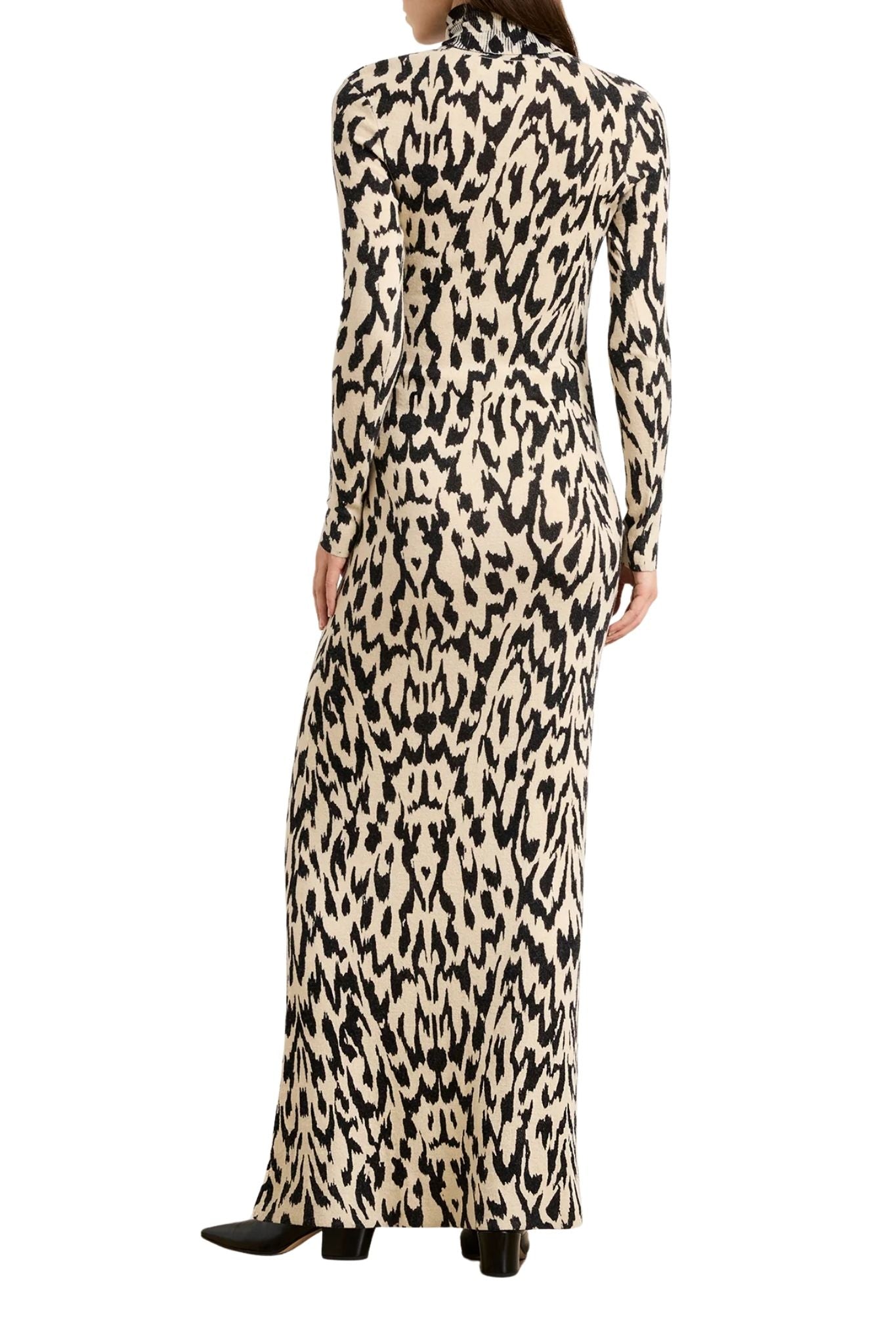 Brandon Maxwell The Camille Hand Printed Cashmere Turtleneck Dress - Vermillion