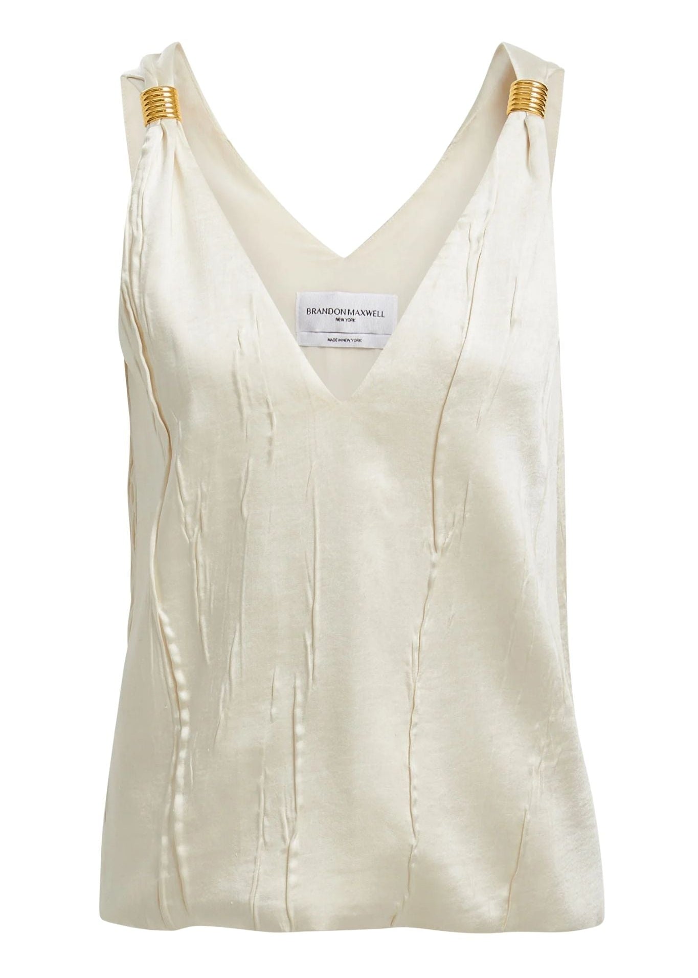 Brandon Maxwell The Drew Deep V Tank - Vermillion