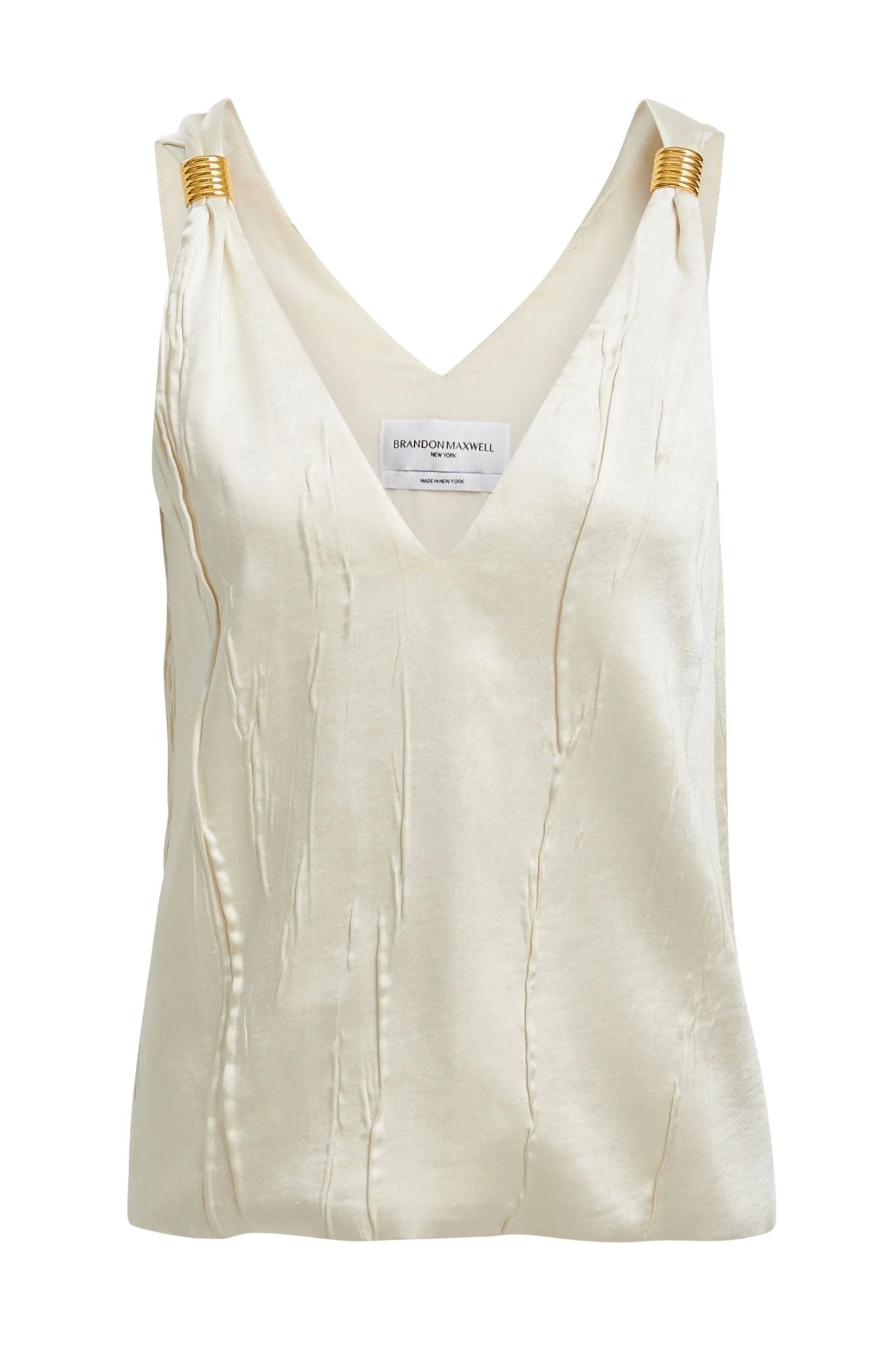 Brandon Maxwell The Drew Deep V Tank - Vermillion