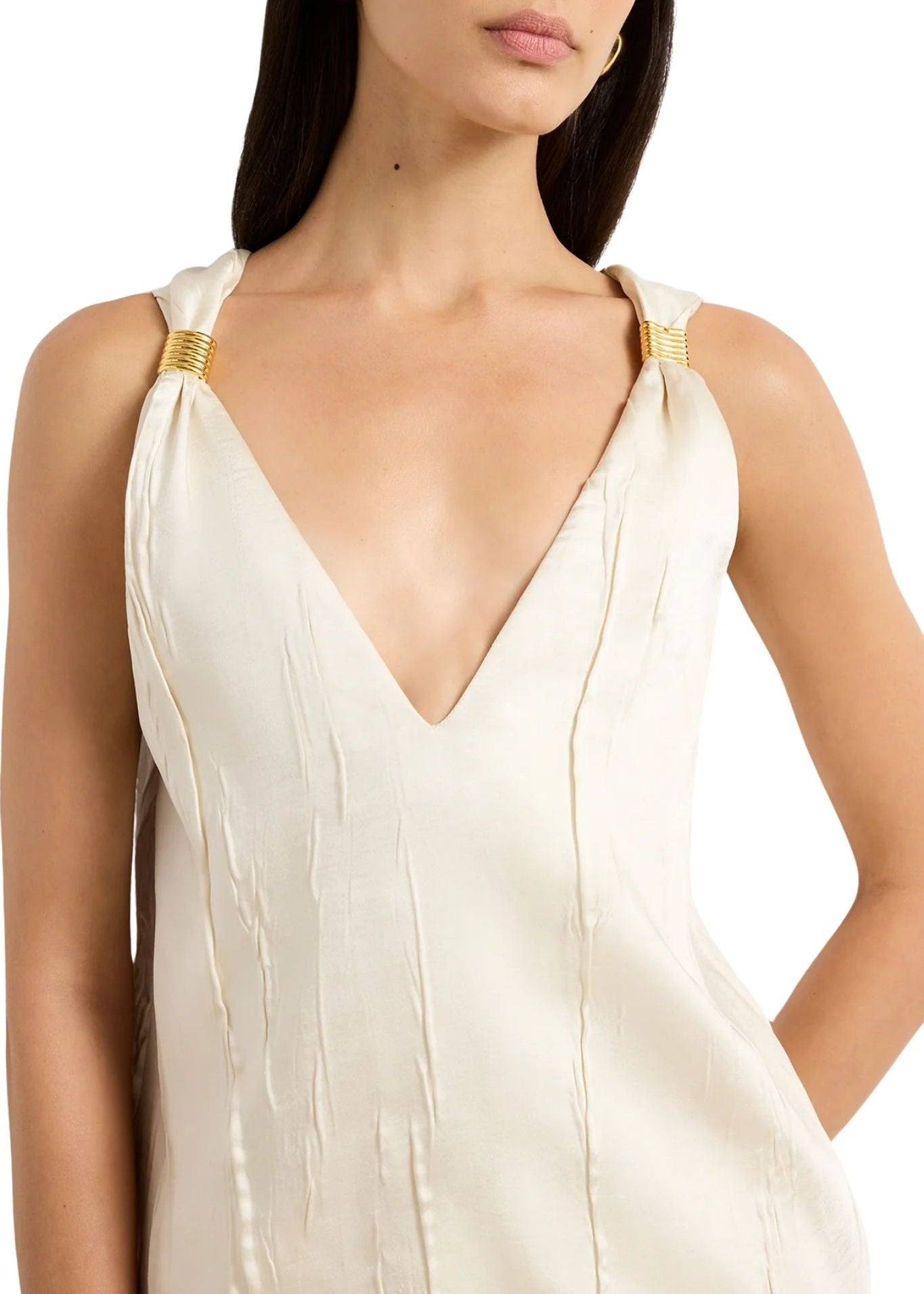 Brandon Maxwell The Drew Deep V Tank - Vermillion