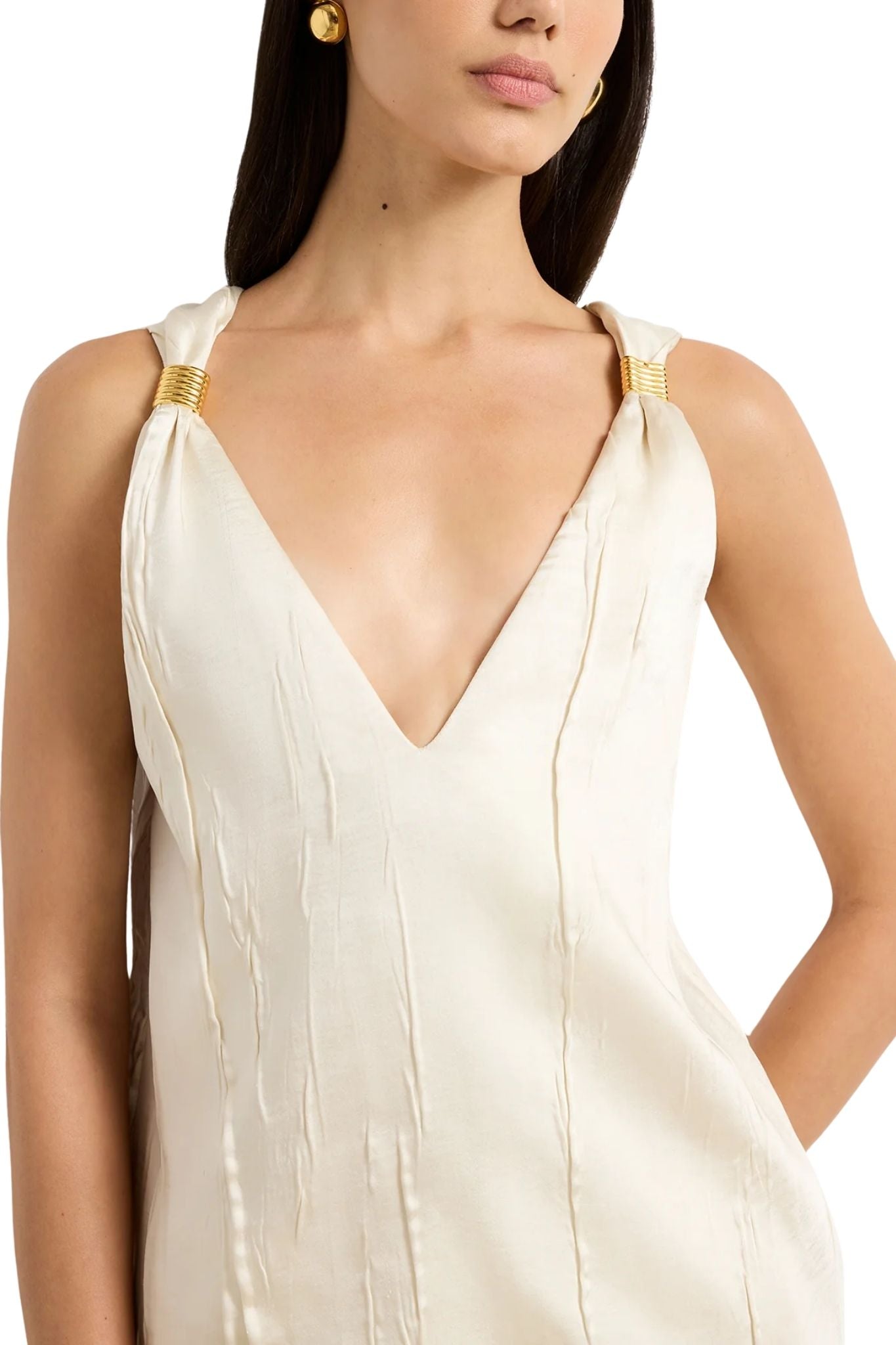 Brandon Maxwell The Drew Deep V Tank - Vermillion