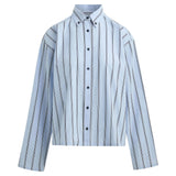 Brandon Maxwell The Javi Boxy Button Down Shirt - Vermillion