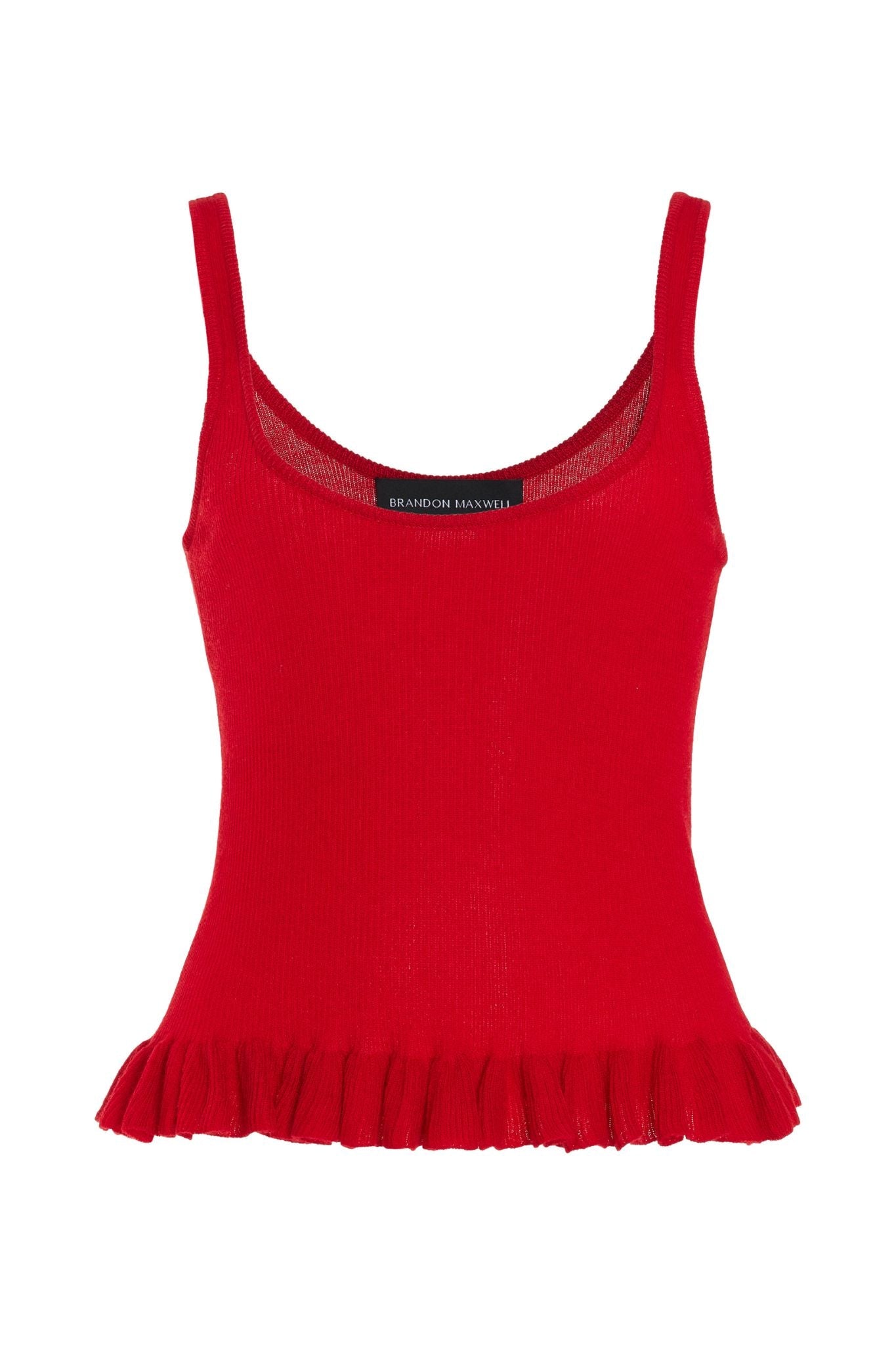 Brandon Maxwell The Phoebe Knit Tank - Vermillion