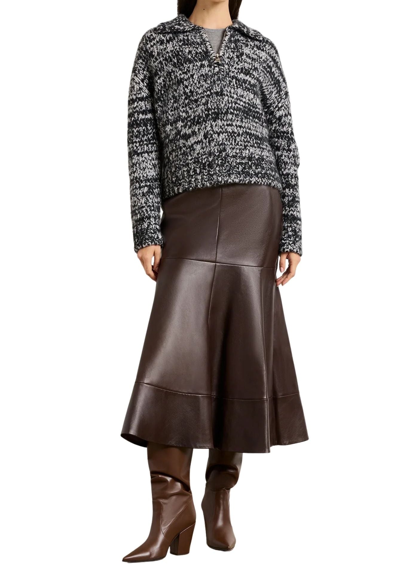 Brandon Maxwell The Posie Half Zip Sweater With Sleeve Pocket - Vermillion