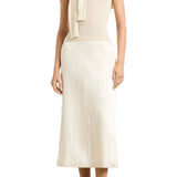 Brandon Maxwell The Tierney Satin Straight Skirt - Vermillion