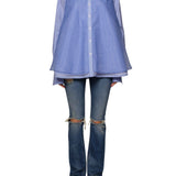 Brandon Maxwell Vaughn Frothy Layered Shirt - Vermillion