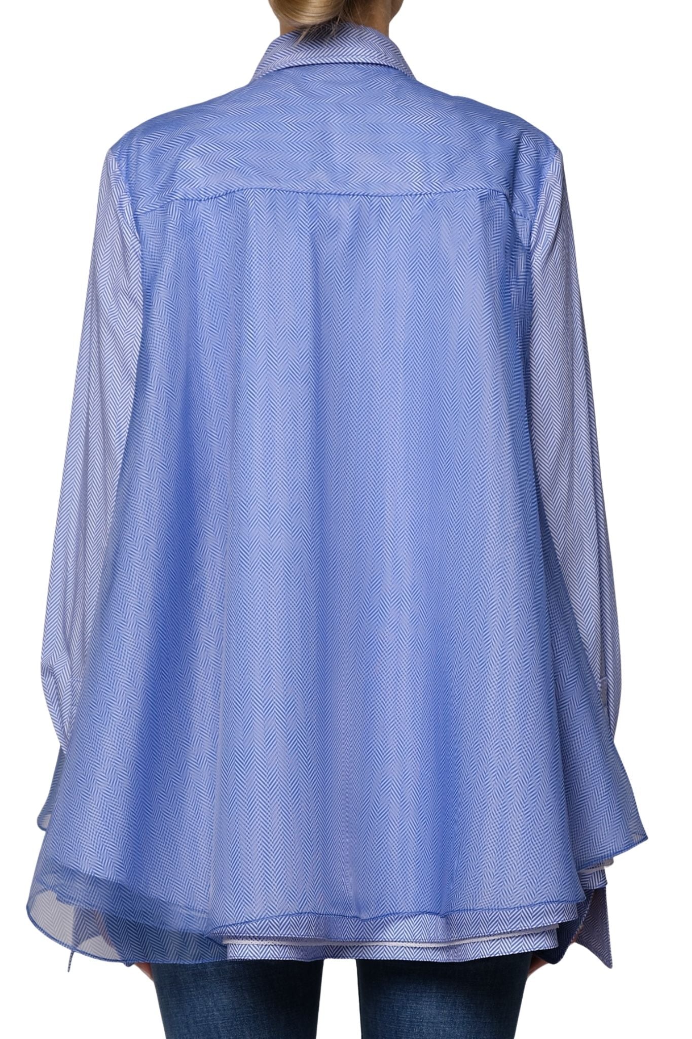 Brandon Maxwell Vaughn Frothy Layered Shirt - Vermillion