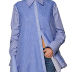 Brandon Maxwell Vaughn Frothy Layered Shirt - Vermillion