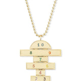 Brent Neale Medium Hopscotch Pendant on 18’ Ball Chain - Vermillion