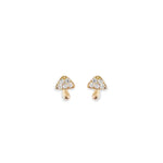 Brent Neale Micro Mushroom Studs with Diamonds - Vermillion