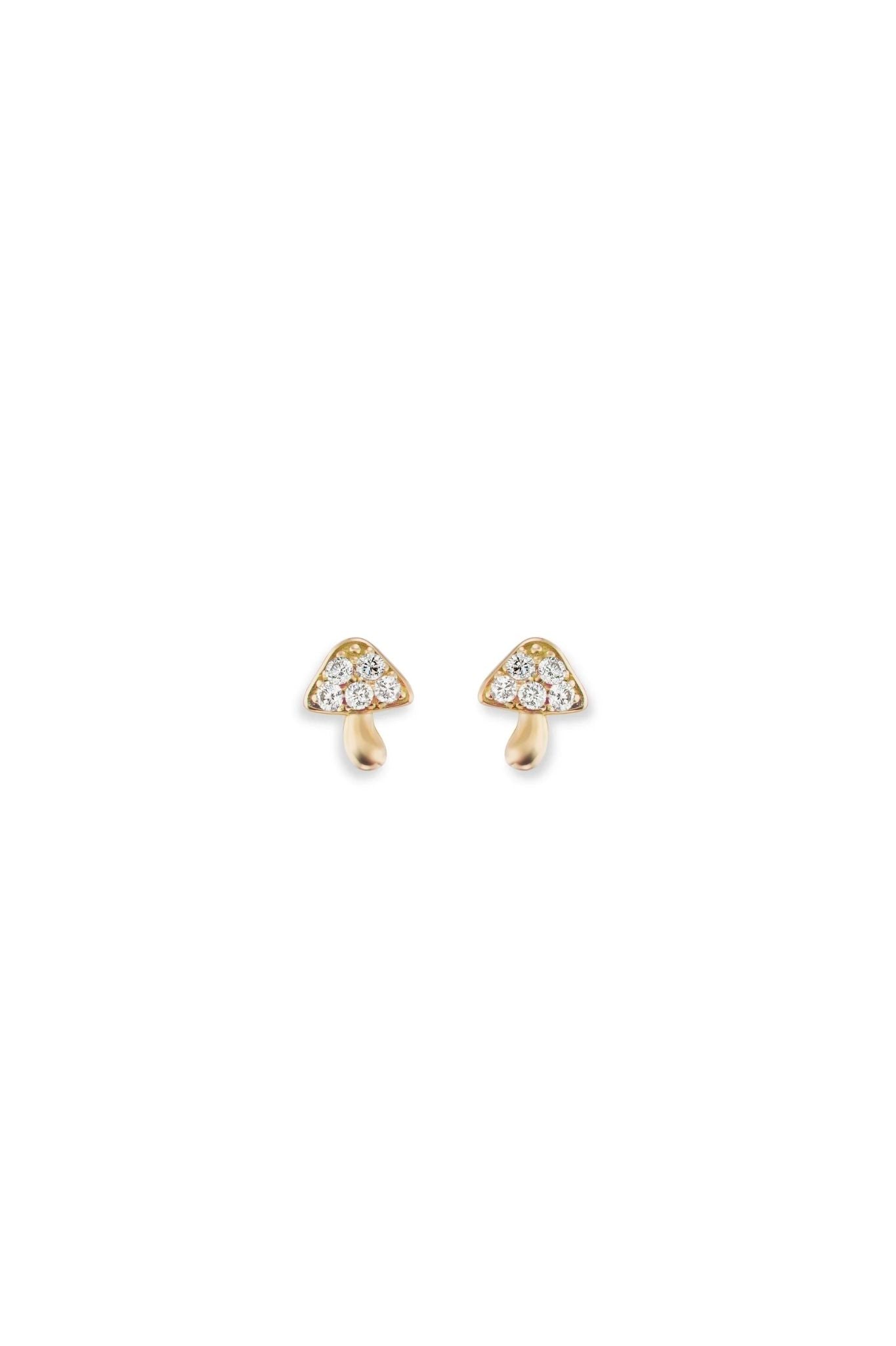 Brent Neale Micro Mushroom Studs with Diamonds - Vermillion