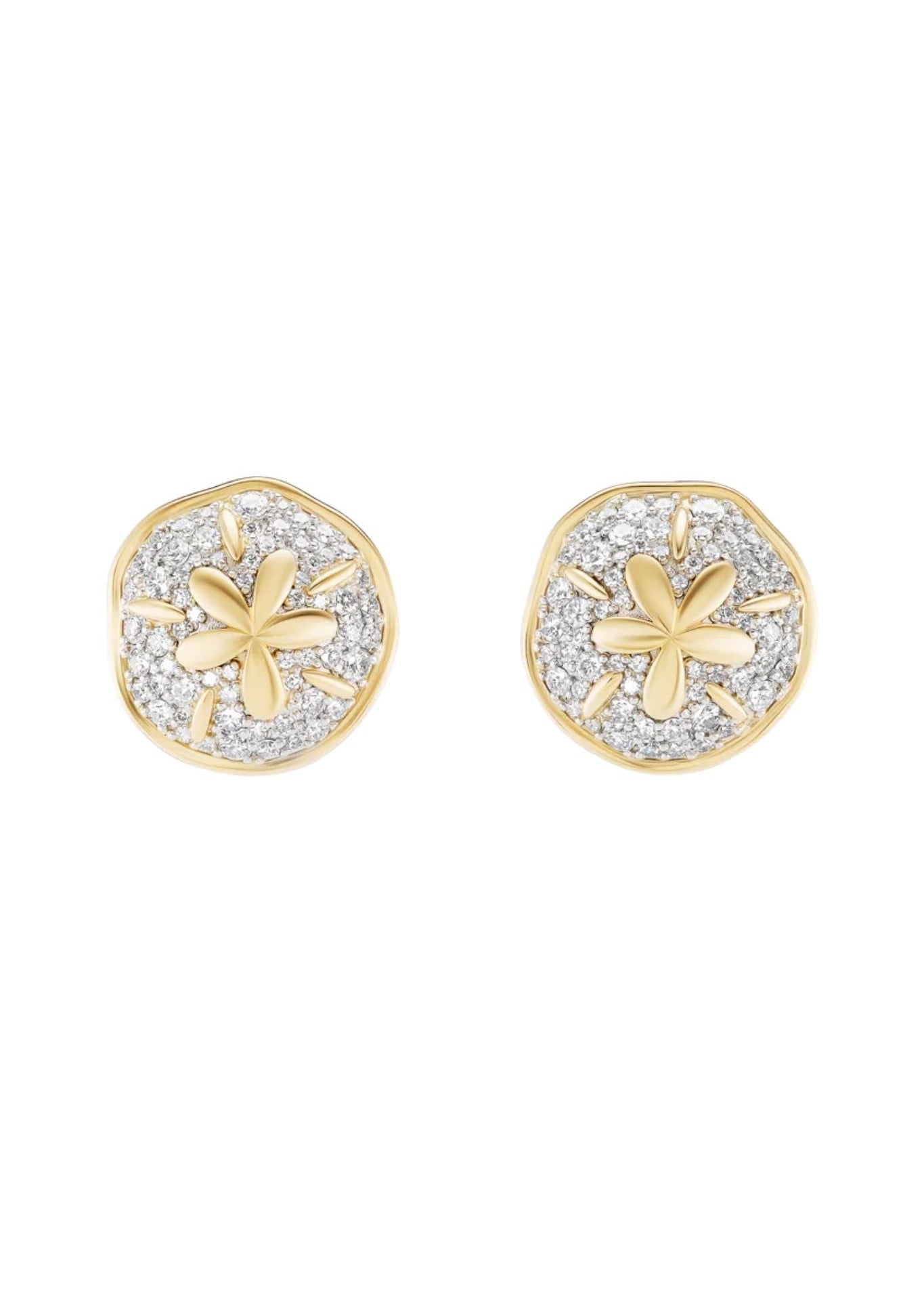 Brent Neale Pavé Diamond Sand Dollar Earrings - Vermillion
