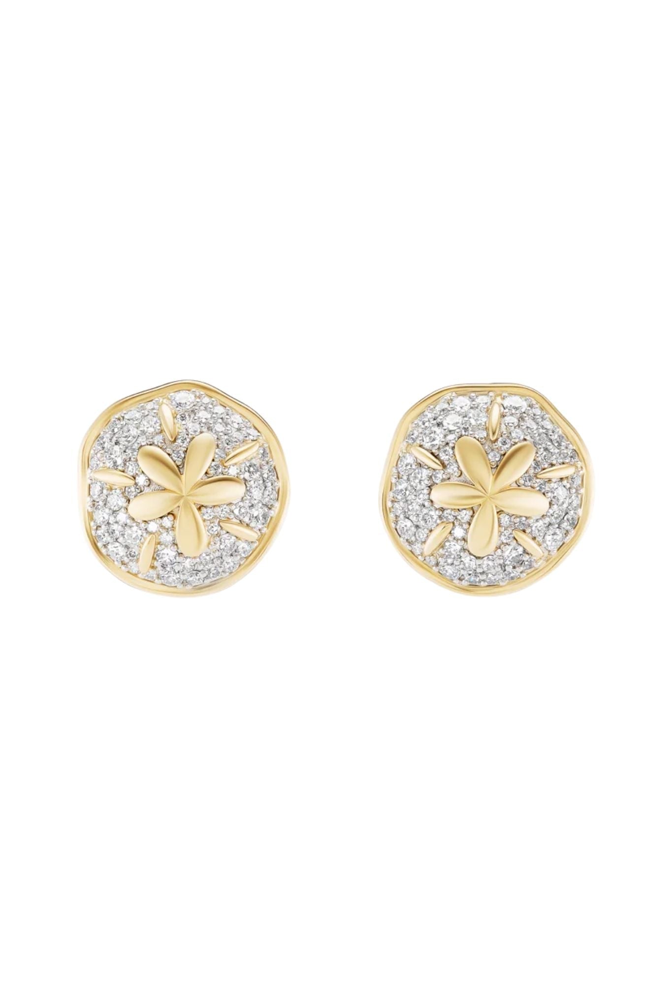 Brent Neale Pavé Diamond Sand Dollar Earrings - Vermillion