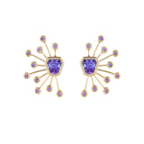 Brent Neale Semi - Precious Kite Studs with Sapphire Sputnik Ear Jackets Amethyst/ Purple Sapphires - Vermillion