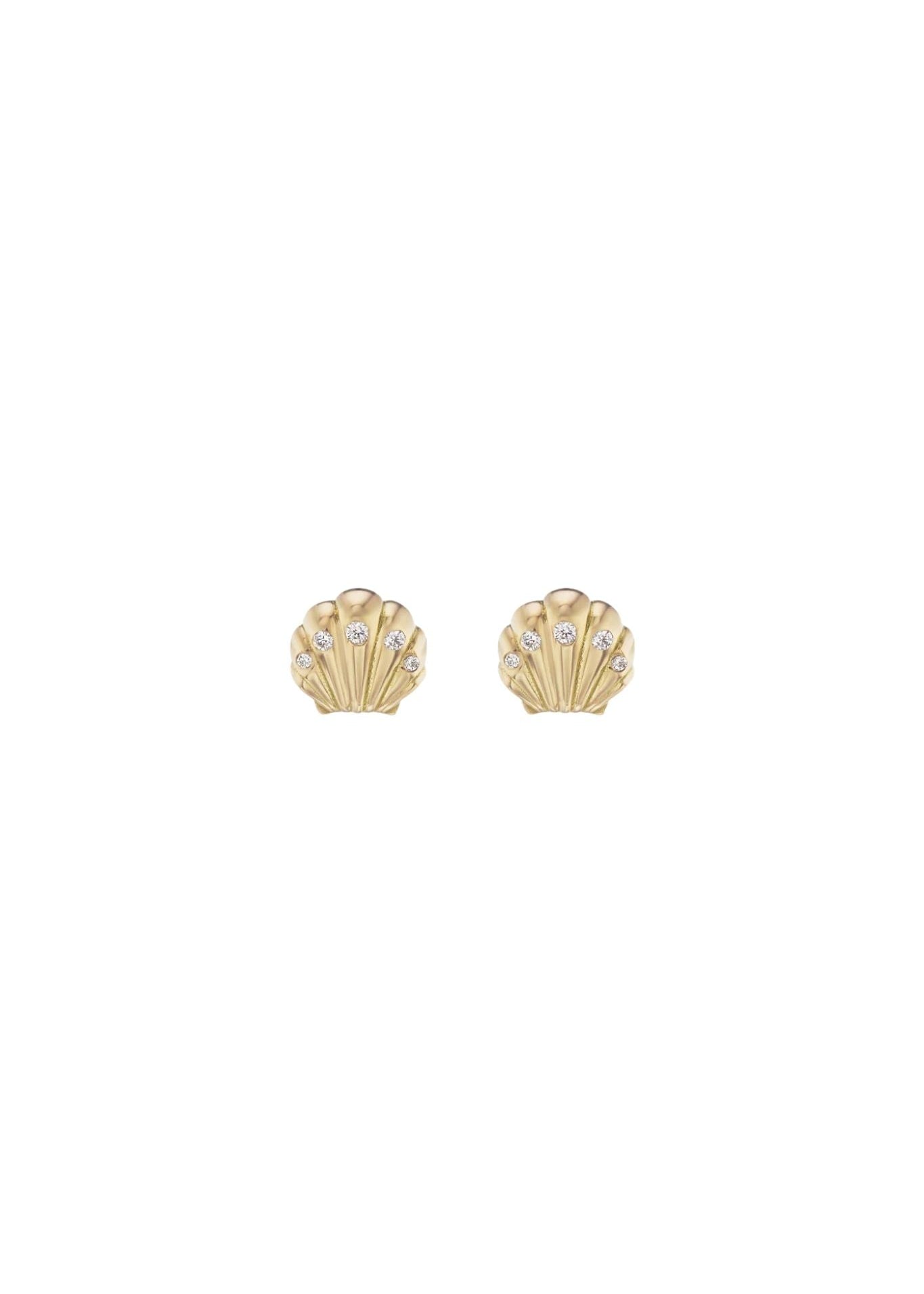 Brent Neale Tiny Seashell Studs - Vermillion
