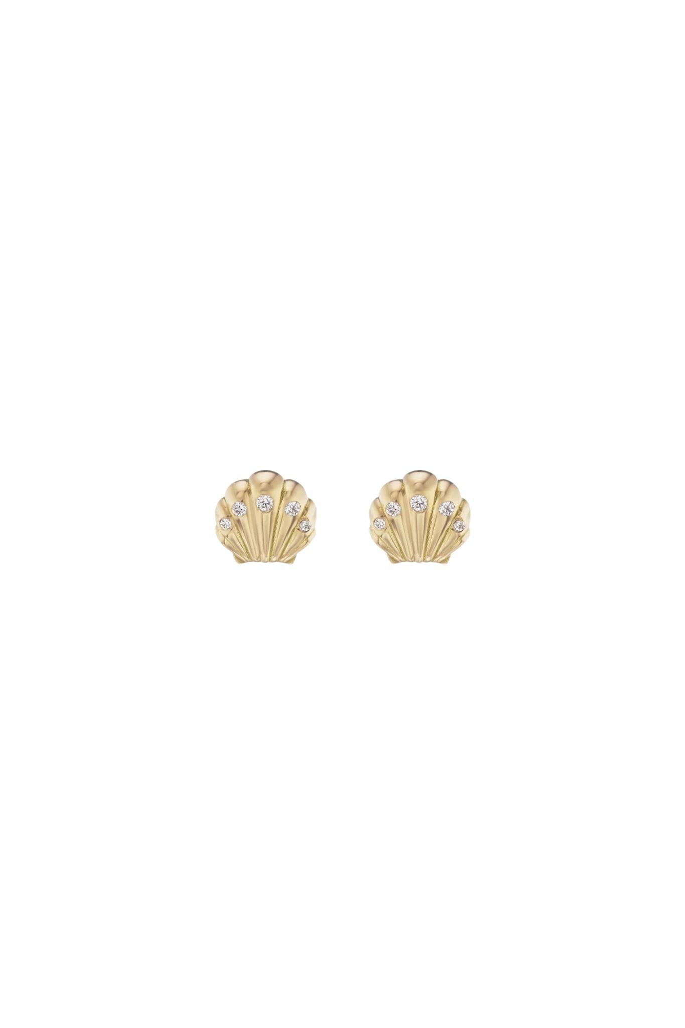 Brent Neale Tiny Seashell Studs - Vermillion