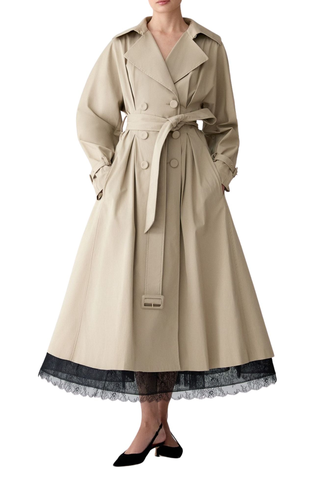 Carolina Herrera A - Line Trench Coat - Vermillion