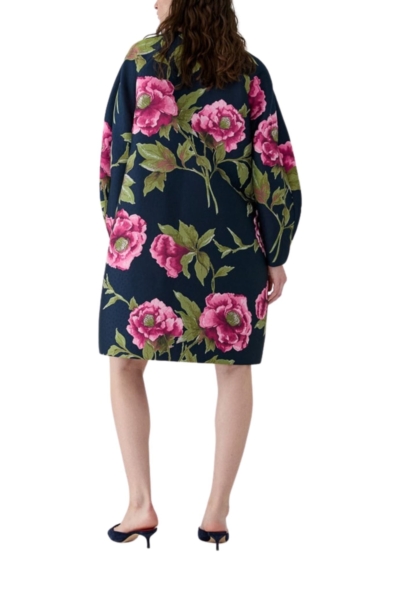 Carolina Herrera Collarless Cocoon Coat - Vermillion