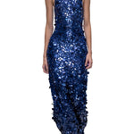 Carolina Herrera Embellished Sleeveless Mock Neck Gown - Vermillion