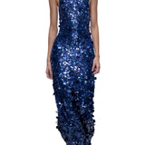 Carolina Herrera Embellished Sleeveless Mock Neck Gown - Vermillion