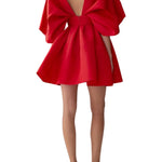 Carolina Herrera Fan Bodice Dress - Vermillion