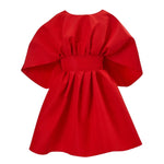 Carolina Herrera Fan Bodice Dress - Vermillion