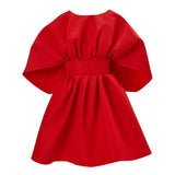 Carolina Herrera Fan Bodice Dress - Vermillion