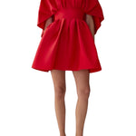 Carolina Herrera Fan Bodice Dress - Vermillion