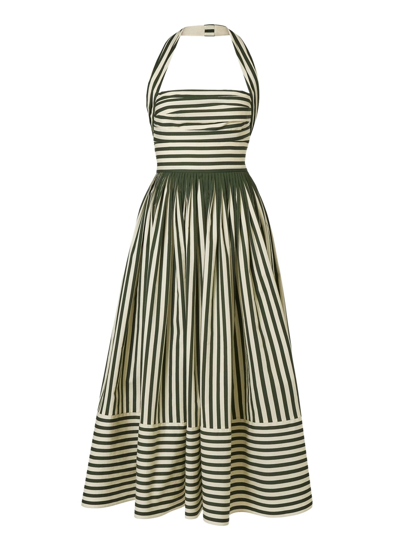 Carolina Herrera Halter Dress with Ruched Bodice - Vermillion