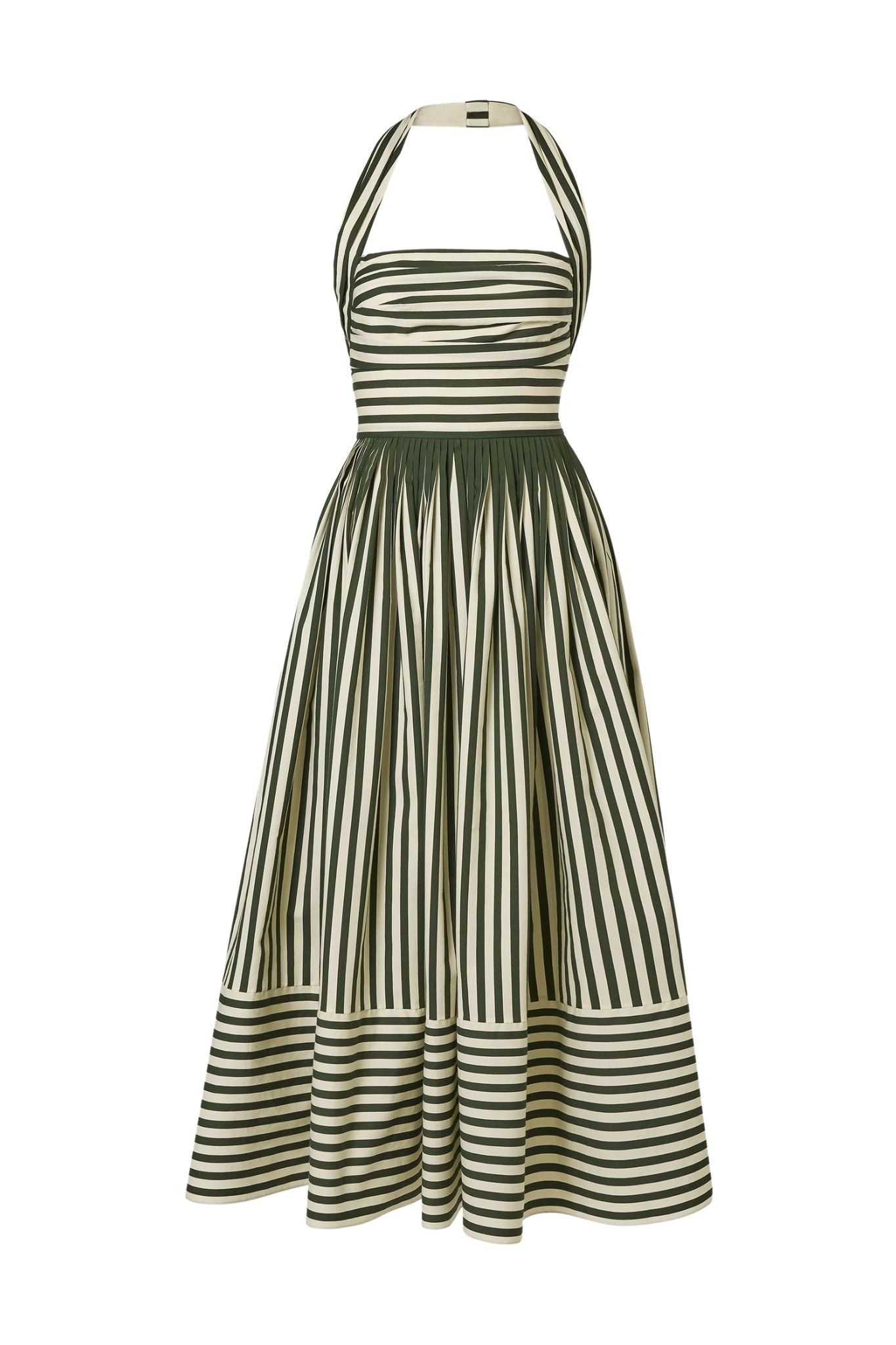 Carolina Herrera Halter Dress with Ruched Bodice - Vermillion