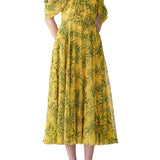 Carolina Herrera Halter Neck Draped Off Shoulder Midi Dress - Vermillion