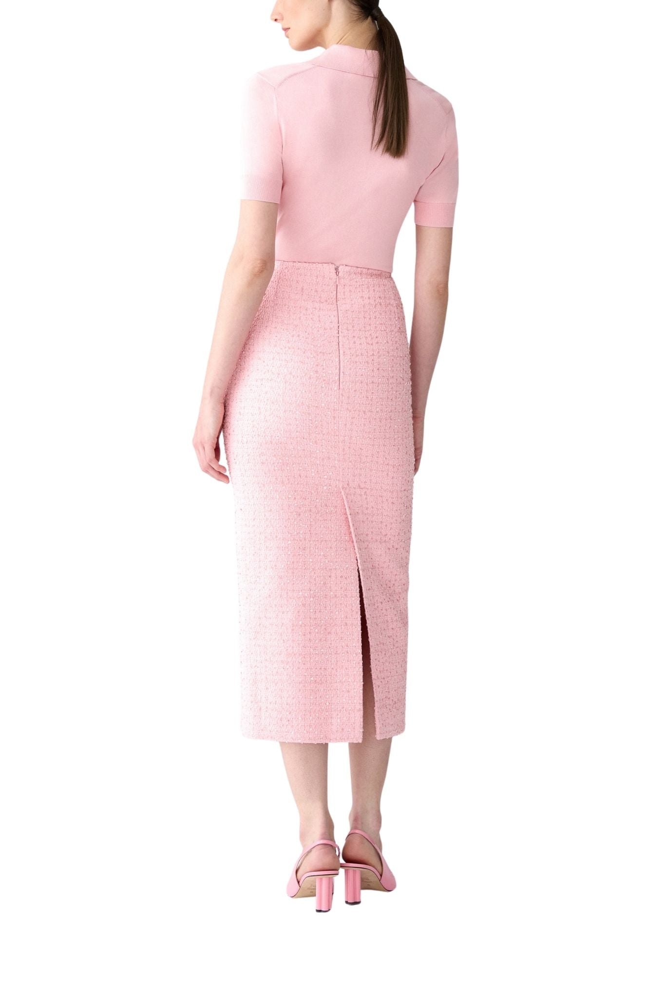 Carolina Herrera Midi Pencil Skirt - Vermillion