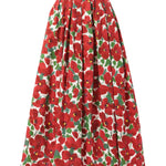 Carolina Herrera Midi Skirt w/ Cummerbund - Vermillion