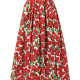 Carolina Herrera Midi Skirt w/ Cummerbund - Vermillion