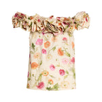 Carolina Herrera Off Shoulder Flower Top - Vermillion