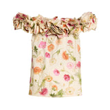 Carolina Herrera Off Shoulder Flower Top - Vermillion