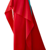 Carolina Herrera One Shoulder Cape Column Gown W/ Train - Vermillion