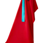 Carolina Herrera One Shoulder Cape Column Gown W/ Train - Vermillion