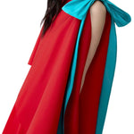 Carolina Herrera One Shoulder Cape Column Gown W/ Train - Vermillion