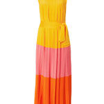 Carolina Herrera Pleated Knit Maxi Dress - Vermillion