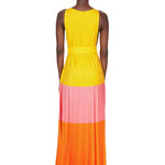 Carolina Herrera Pleated Knit Maxi Dress - Vermillion