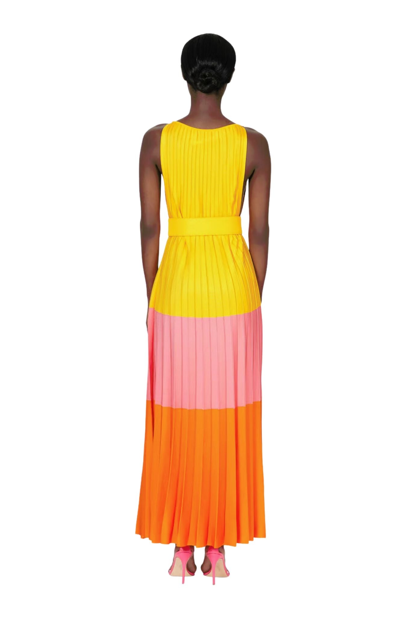 Carolina Herrera Pleated Knit Maxi Dress - Vermillion