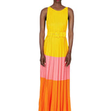 Carolina Herrera Pleated Knit Maxi Dress - Vermillion